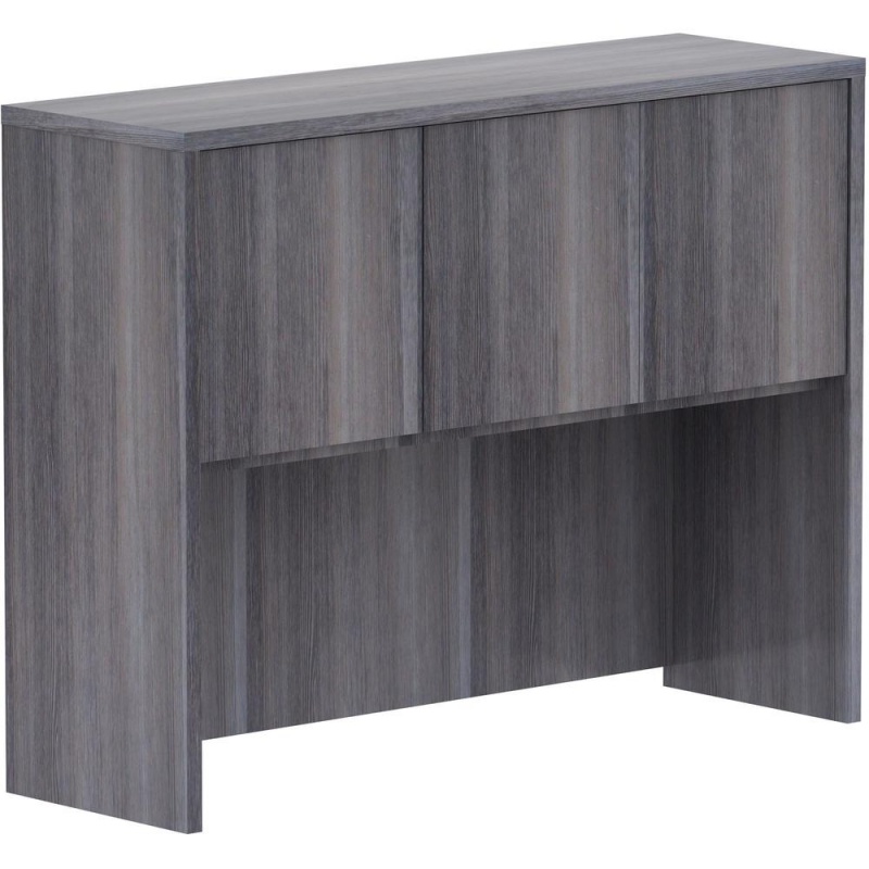 Lorell Weathered Charcoal Laminate Desking - 48" X 15" X 36" - Drawer(S)3 Door(S) - Material: Polyvinyl Chloride (Pvc) Edge - Finish: Weathered Charcoal Laminate
