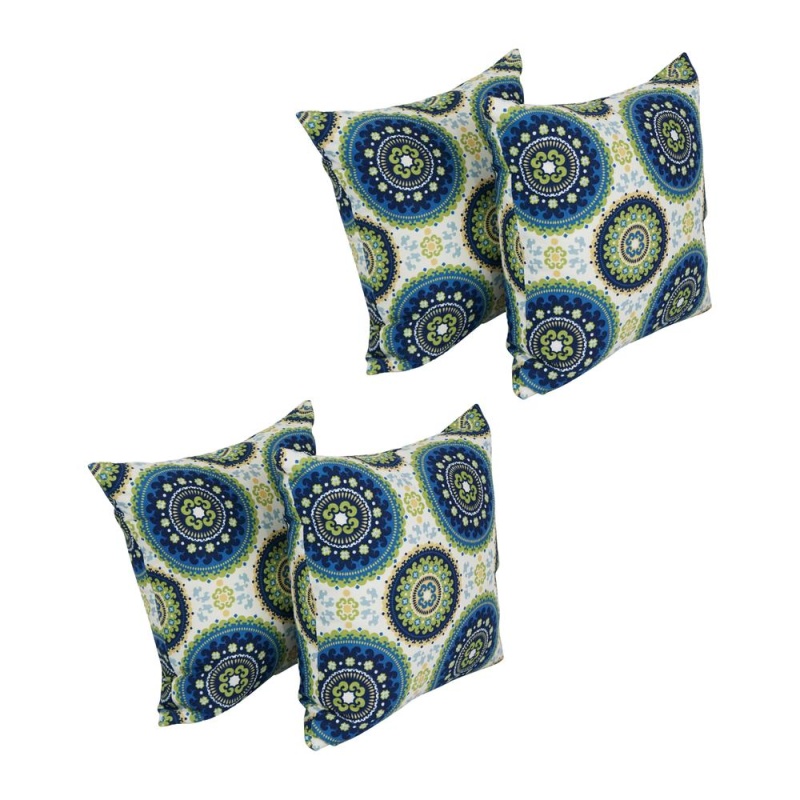 17-Inch Square Polyester Outdoor Throw Pillows (Set of 4)