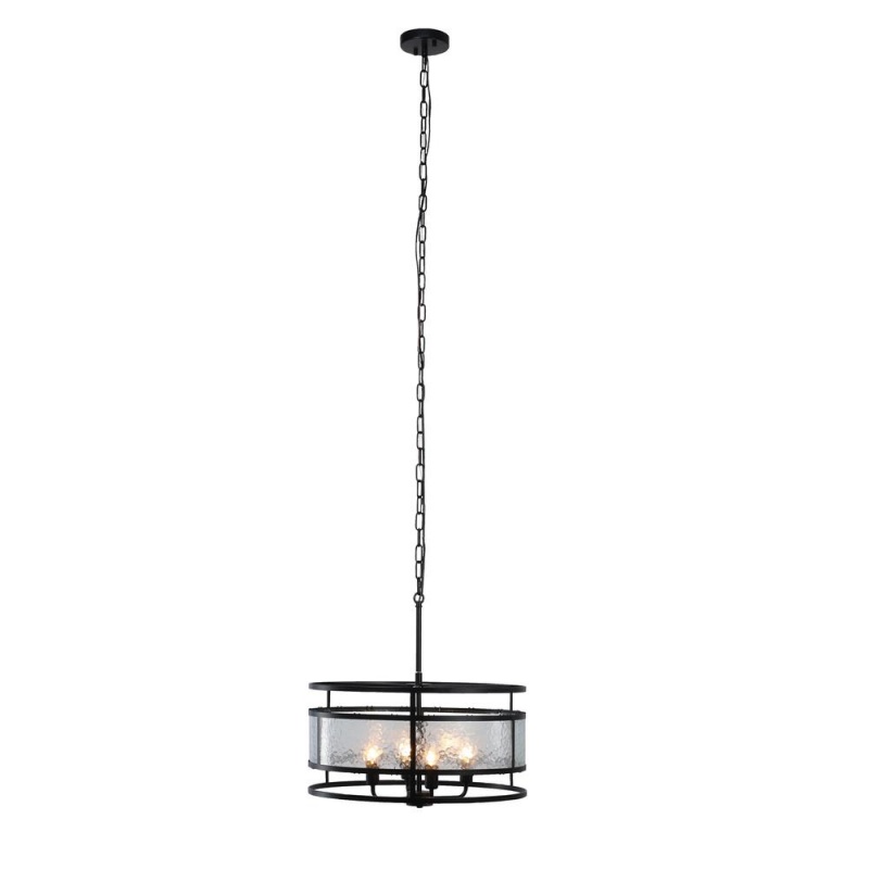 Chloe Lighting Sienna Contemporary 4 Light Matt Black Finish Ceiling Pendant 20" Wide