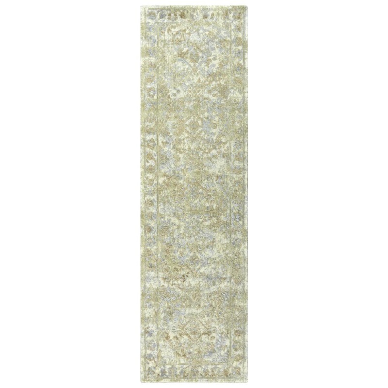 Hybrid Cut Pile Wool/ Tencel Rug, 2'6" X 8'