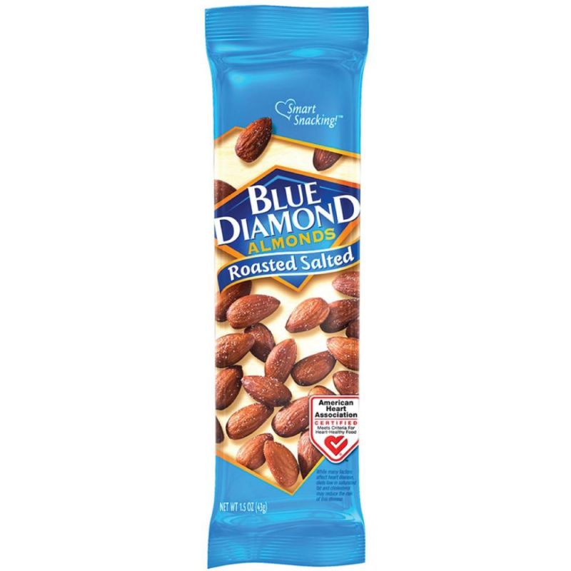 Bluediamond Roasted Salted Almonds - Roasted & Salted - 1.50 Oz - 12 / Box