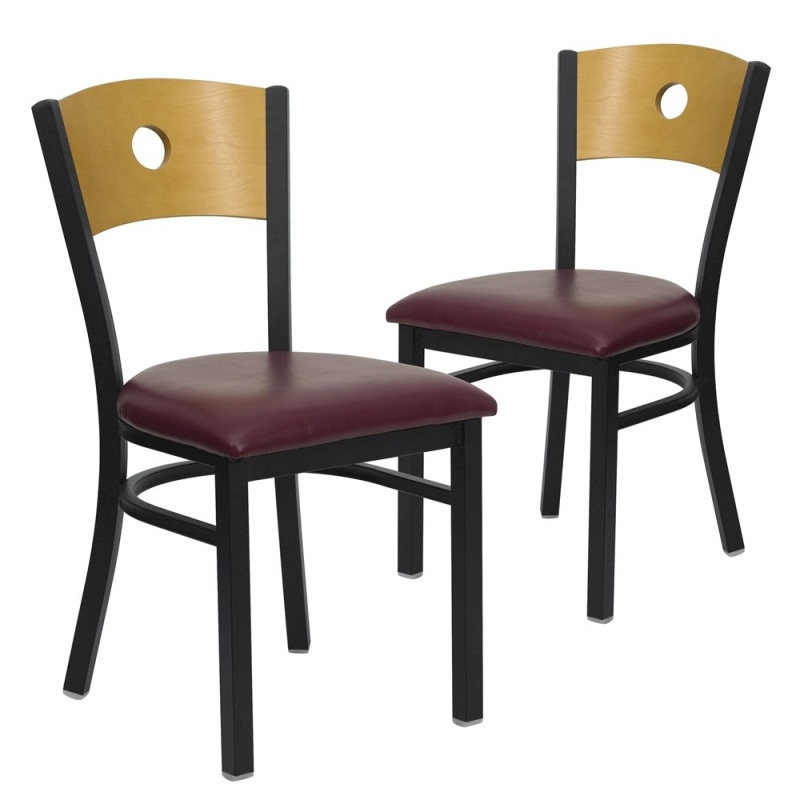 2 Pk. Black Circle Back Metal Chair
