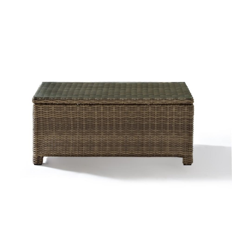 Bradenton Outdoor Wicker Coffee Table Weathered Brown