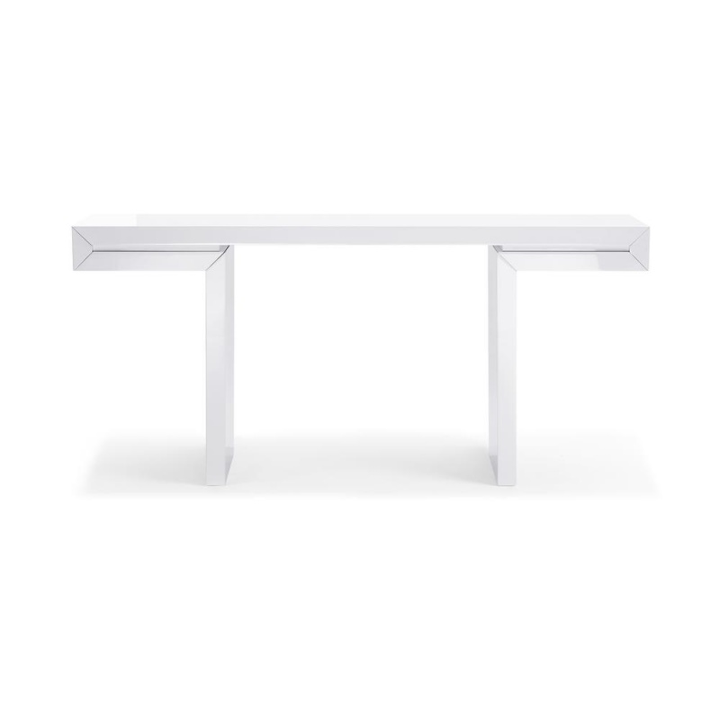 Delaney Console In High White Gloss Lacquer