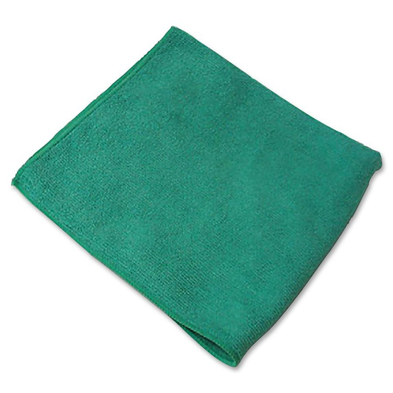 Genuine Joe General Purpose Microfiber Cloth - For Multipurpose - 16" Length X 16" Width - 12 / Bag - Chemical Resistant, Oil-Free, Lint-Free - Green