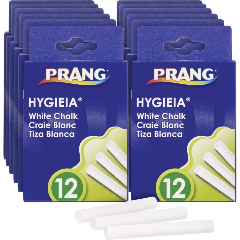 Prang Nontoxic Chalk Sticks - 3.3" Length - White - 24 / Carton - 12 Per Box