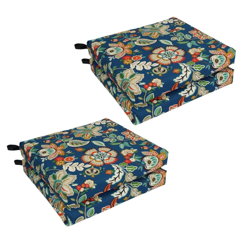 20-Inch By 19-Inch Patterned Outdoor Spun Polyester Chair Cushion