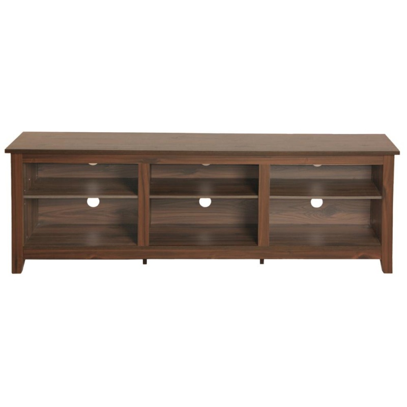 Better Home Products Noah Wooden 70 Tv Stand With Open Storage Shelves In Gray