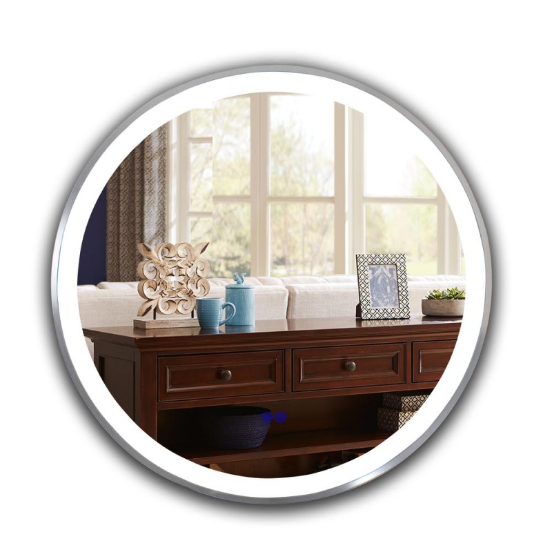 Chloe Lighting- Luminosity Embedded Round Touchscreen Led Mirror 3 Color Temperatures 3000K-6000K 30" Wide