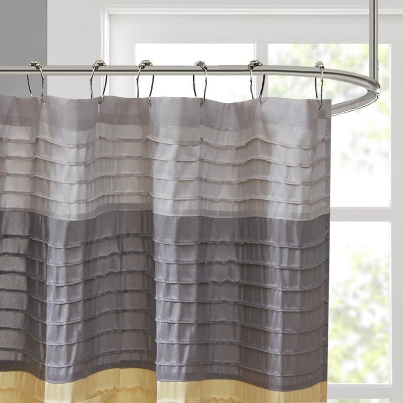 Madison Park Faux Silk Shower Curtain