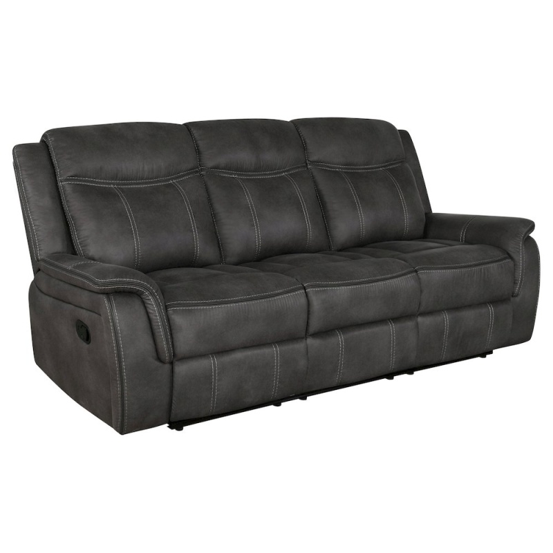 Lawrence 2-Piece Upholstered Reclining Sofa Set Charcoal