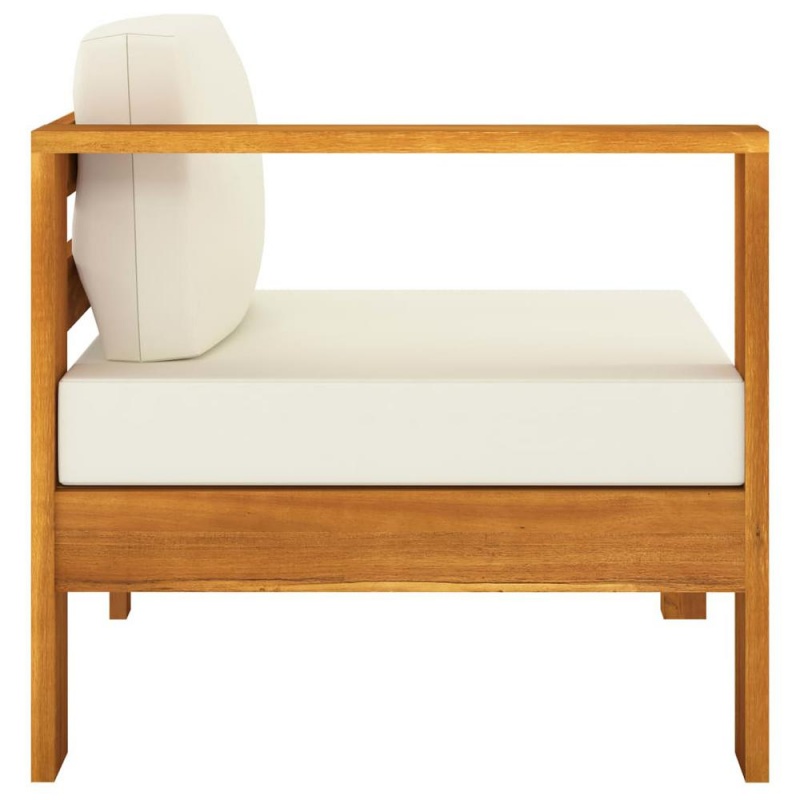 Vidaxl 4-Seater Garden Sofa With Cream White Cushions Solid Acacia Wood 7928