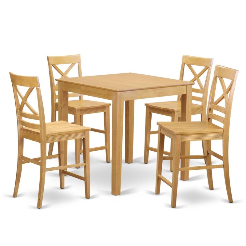 5 Pc Counter Height Dining Set - Counter Height Table And 4 Counter Height Stool