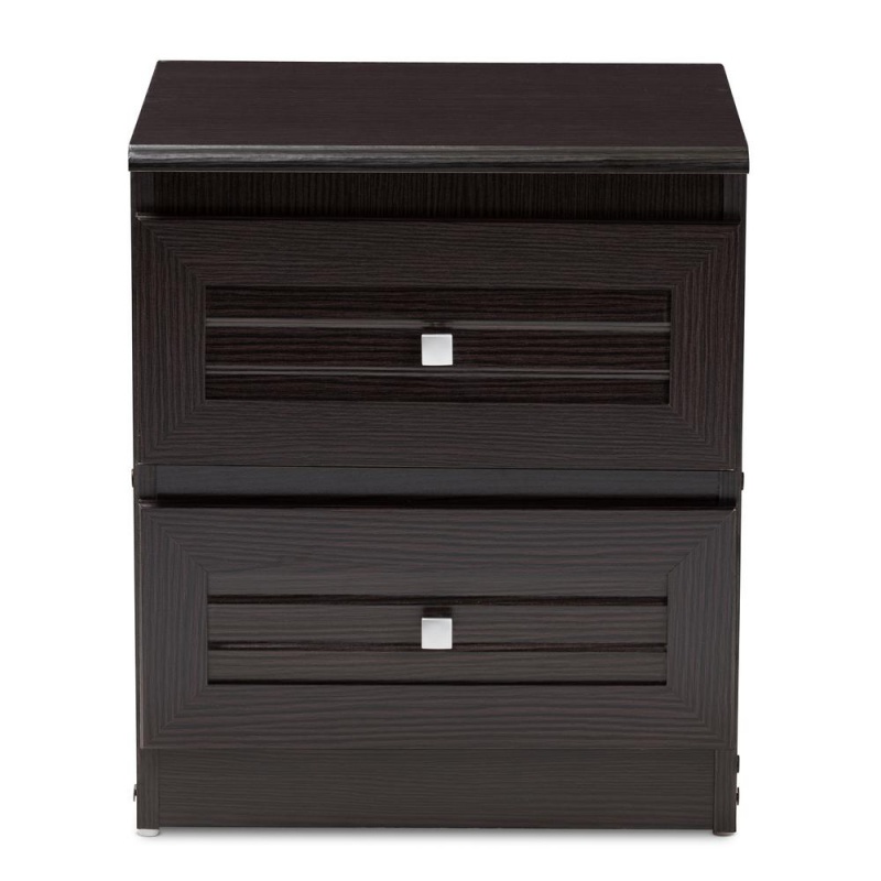 Carine Modern And Contemporary Wenge Brown Finished 2-Drawer Nightstand