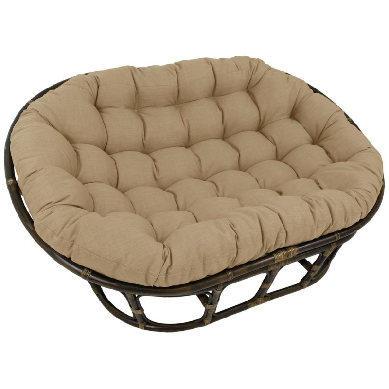 Rattan Double Papasan Chair With Outdoor Cushion
