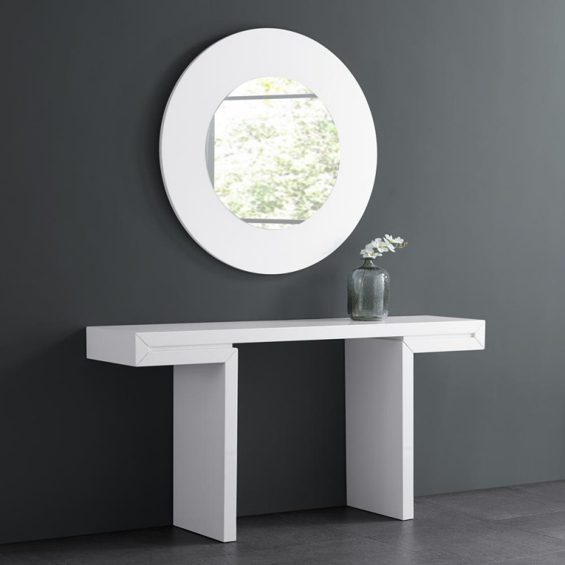 Delaney Console In High White Gloss Lacquer