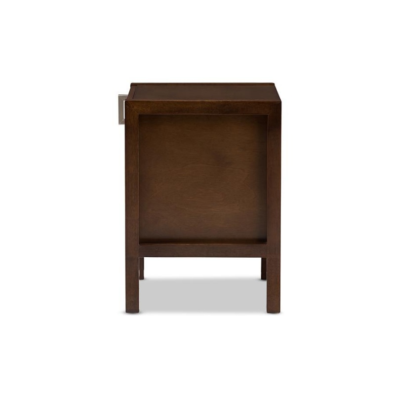 Mandel Modern And Contemporary Brown Wood Nightstand