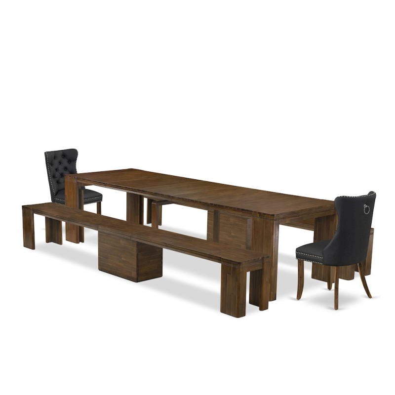 5 Pieces Extendable Dining Set Includes A Rectangle Kitchen Table