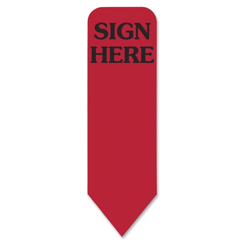 Redi-Tag Sign Here Reversible Red Refill Rolls - 720 - 1.87" X 0.56" - Arrow - "Sign Here" - Red - Removable - 720 / Box