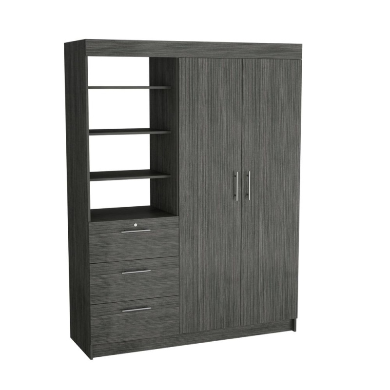 Laurel 3-Tier Shelf and Drawers Armoire