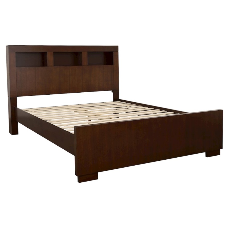 Jessica Eastern King Led Storage Bookcase Bed Cappuccino