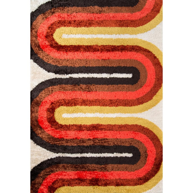 Modern Runner Area Rug, Red, 2'3" X 7'6" Runner