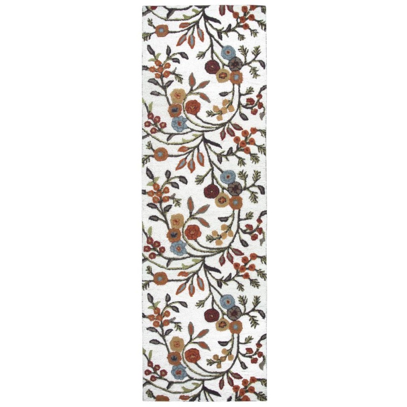 Hand Tufted Cut & Loop Pile Wool/ Viscose Rug, 2'6" X 8'