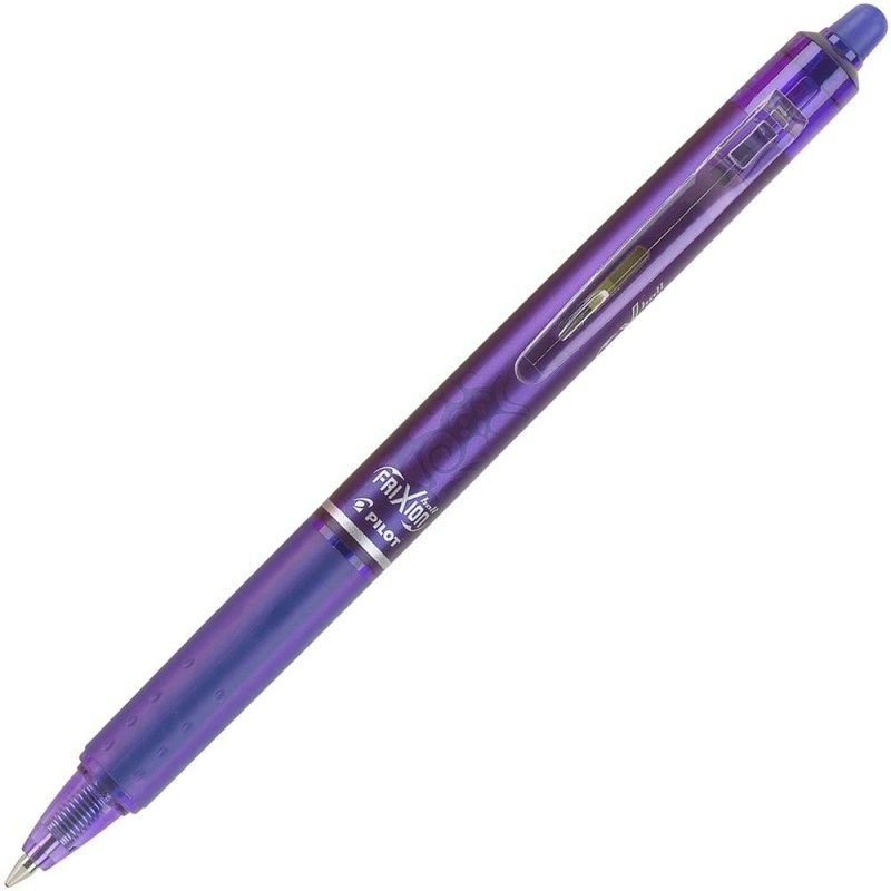 Pilot Frixion .7Mm Clicker Erasable Gel Pens - Fine Pen Point - 0.7 Mm Pen Point Size - Needle Pen Point Style - Retractable - Purple Gel-Based Ink - 1 Dozen