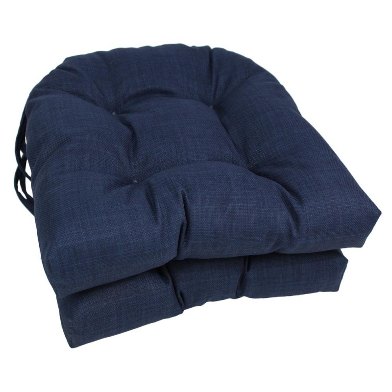 16-Inch Outdoor Spun Polyester U-Shaped Tufted Chair Cushions (Set Of 2)
