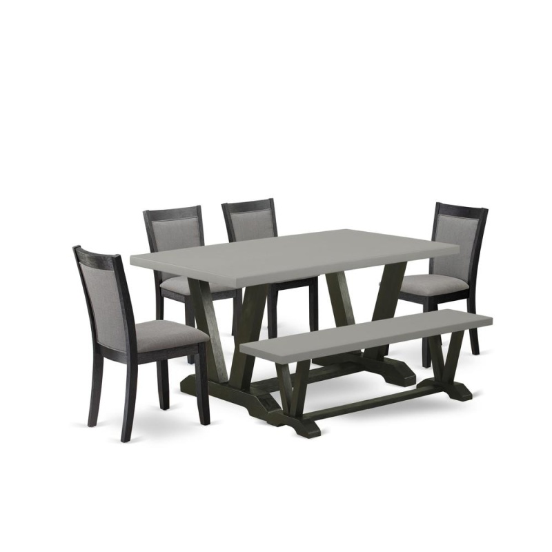 East West Furniture 6 Piece Dinner Table Set