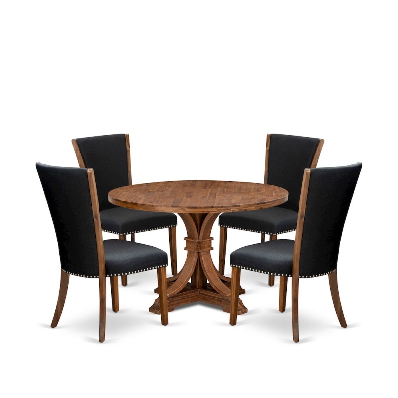 5 Piece Dining Table Set with 48" Round Table