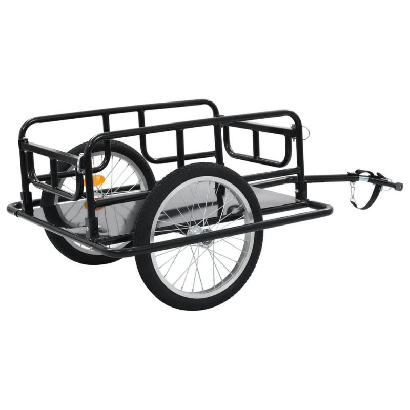 Vidaxl Bike Cargo Trailer 51.2"X28.7"X19.7" Steel Black