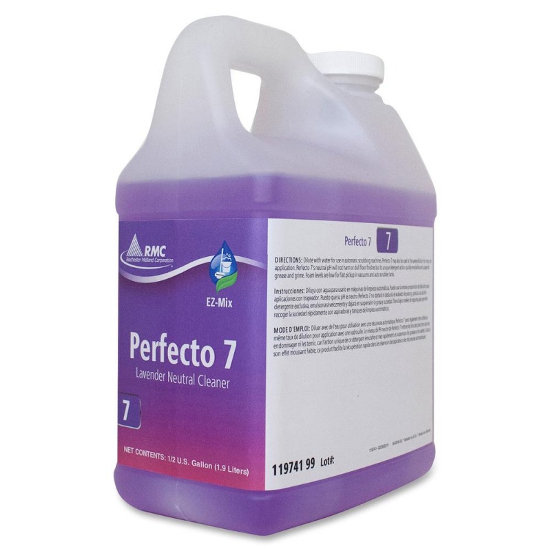 Rmc Perfecto 7 Lavendar Cleaner - For Wall, Floor, Chrome, Porcelain, Stainless Steel - Concentrate - 64.2 Fl Oz (2 Quart) - Lavender Scent - 4 / Carton - Purple