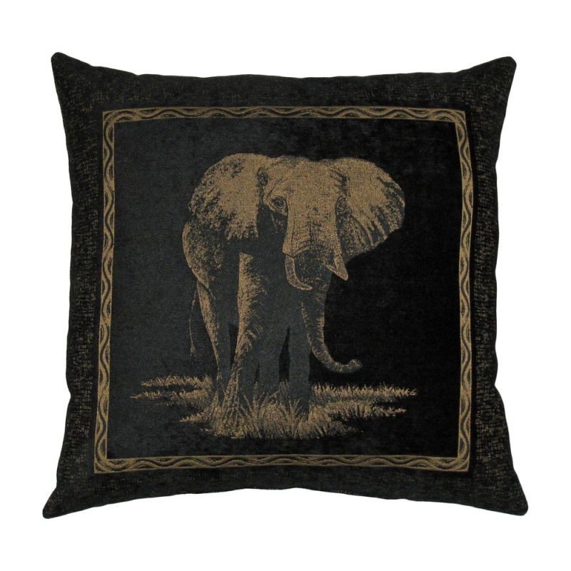 25-Inch Premium Chenille Elephant Pillow