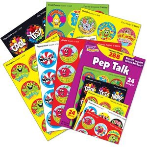 Trend Pep Talk Scratch 'N Sniff Stinky Stickers - Acid-Free, Non-Toxic, Photo-Safe, Scented - 5.88" Height X 4.13" Width X 0.19" Length - Multicolor - 288 / Pack