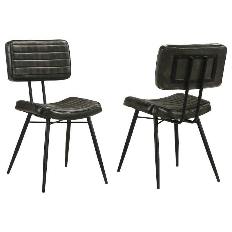 Misty Leather Upholstered Dining Chair Espresso (Set Of 2)