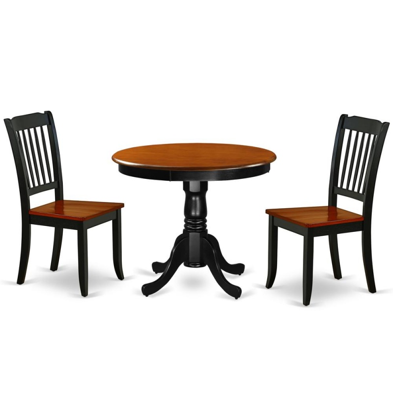 Dining Room Set Black & Cherry, Anda3-Bch-w