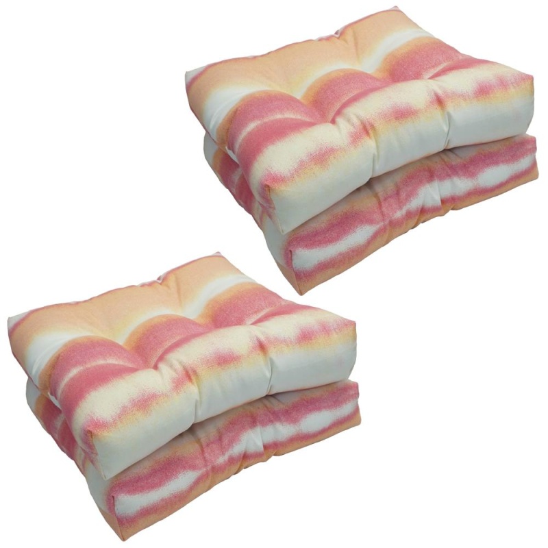 19-Inch Squared Patterned Spun Polyester Tufted Dining Chair Cushions (Set Of 4) 94005-4Ch-Jo17-09