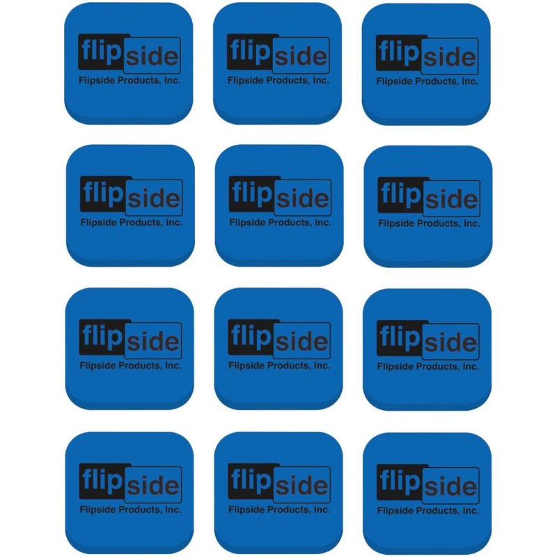 Flipside Magnetic Whiteboard Student Erasers - Blue - Square - Eva Foam - 2" Width X 2" Height X - 2" Length - 12 / Set - Magnetic