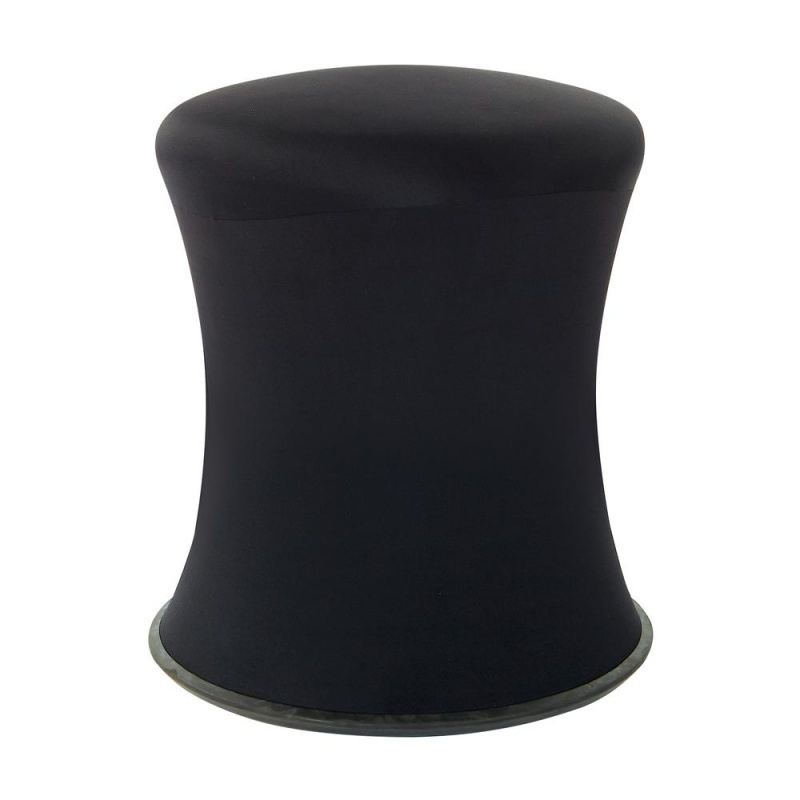 Active Height Stool with White Frame and Black Fabric