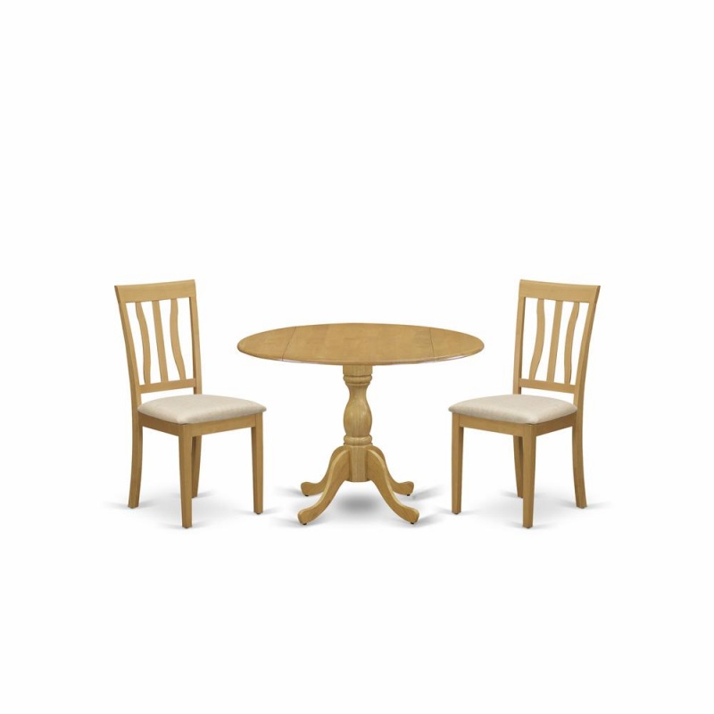 East West Furniture 3 Piece Kitchen Dining Table Set