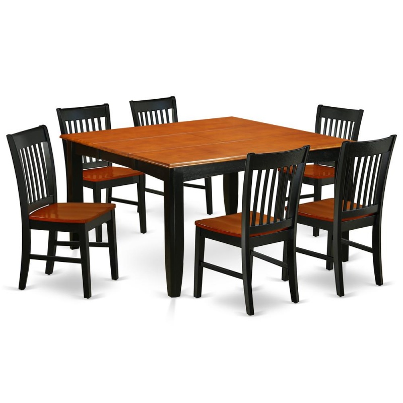 Dining Room Set Black & Cherry, Pfno7-Bch-w