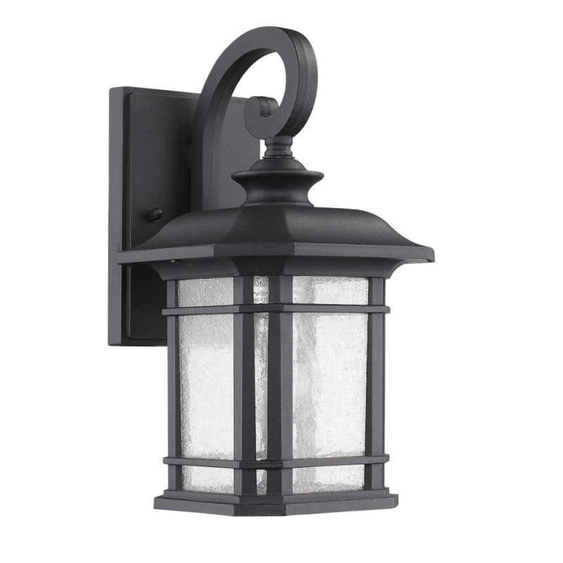 Franklin Transitional 1 Light Black Outdoor Wall Sconce 13" Height