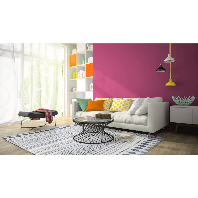 Outdoor Washable Marco Ivory & Blue 7' x 9' Rug