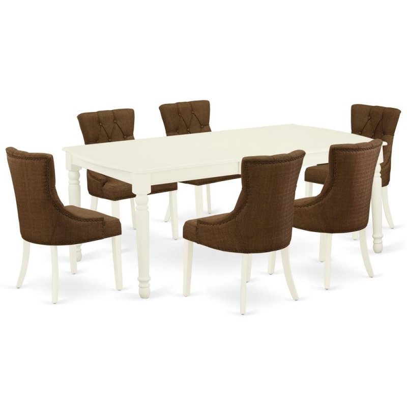Dining Room Set Linen White, Dofr7-Lwh-18