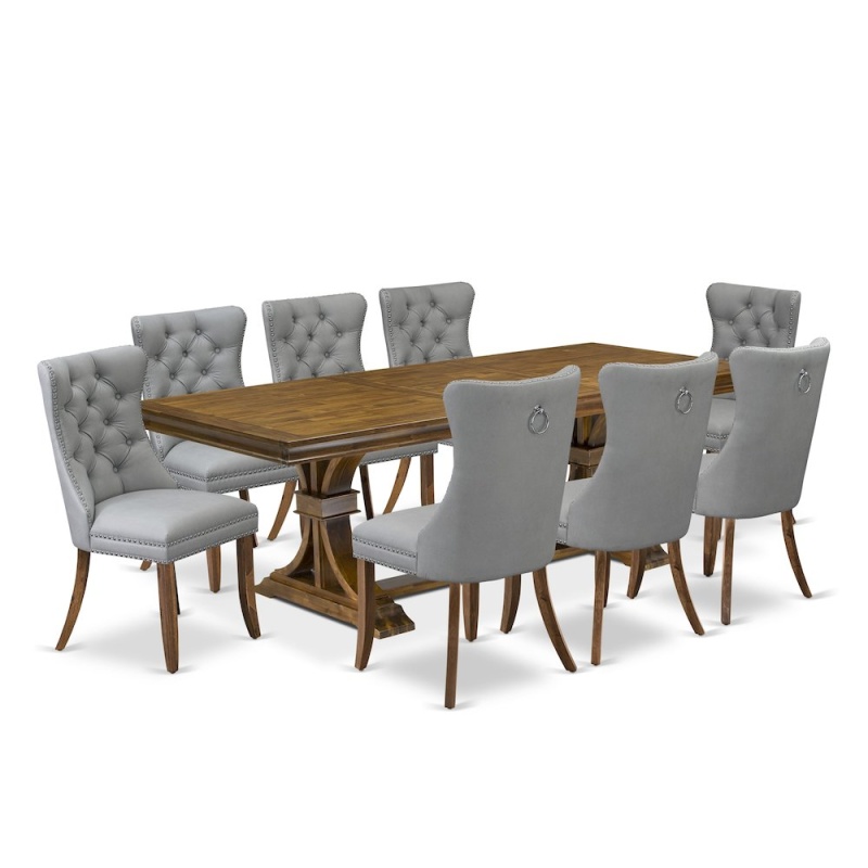 9 Pieces Dining Table Set with 8 Dining Chairs