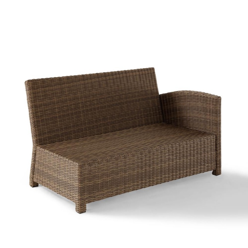 Bradenton Outdoor Wicker Sectional Right Side Loveseat Sangria/Weathered Brown