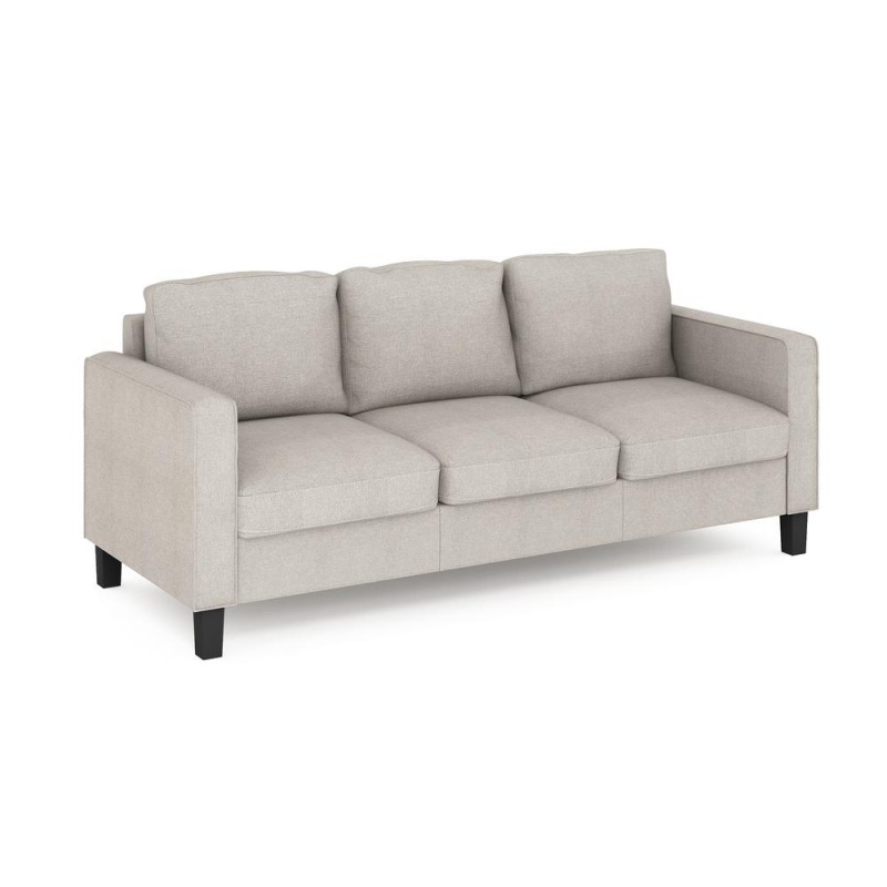 Furinno Bayonne Modern Upholstered 3-Seater Sofa, Fog