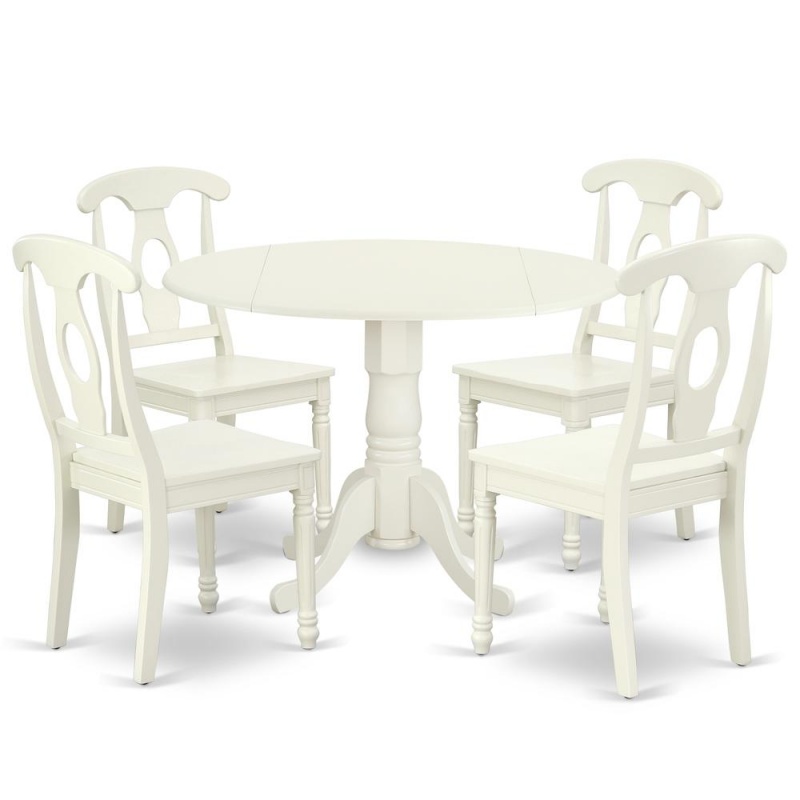 Dining Room Set Linen White, Dlke5-Lwh-w