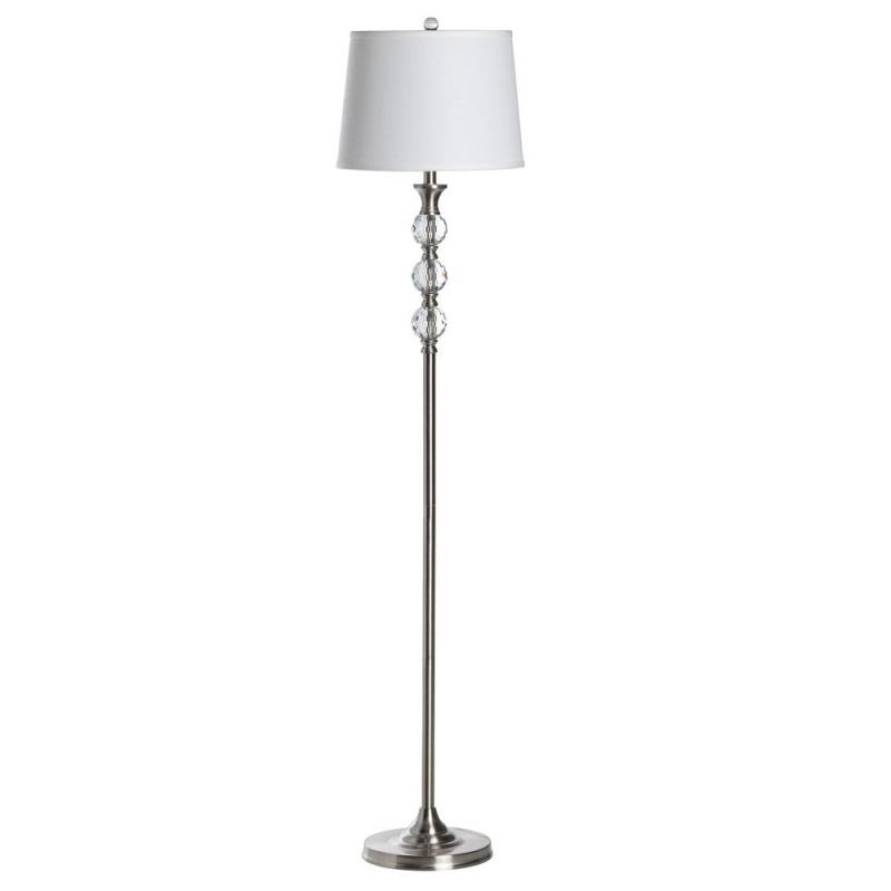 62" Metal/Crystal Floor Lamp, 1 Pc Ups Pk, 1.82'